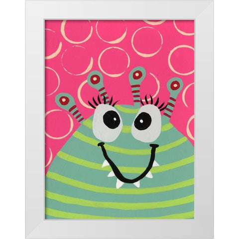 Happy Creatures VII White Modern Wood Framed Art Print by Moore, Regina