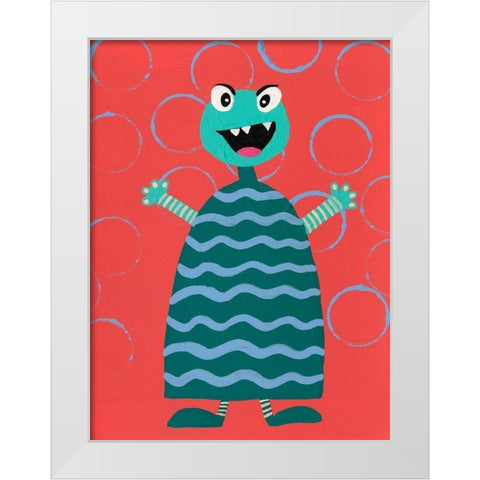 Happy Creatures VIII White Modern Wood Framed Art Print by Moore, Regina