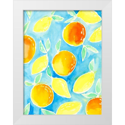 Summer Citrus II White Modern Wood Framed Art Print by Moore, Regina