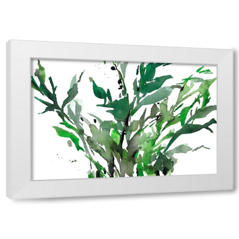 Just the Leaves II White Modern Wood Framed Art Print by Dixon, Samuel