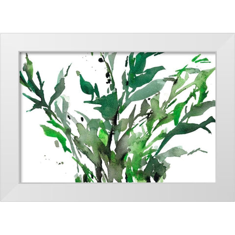 Just the Leaves II White Modern Wood Framed Art Print by Dixon, Samuel