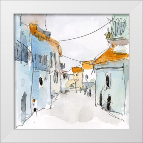 Along the Spanish Sidewalk II White Modern Wood Framed Art Print by Dixon, Samuel