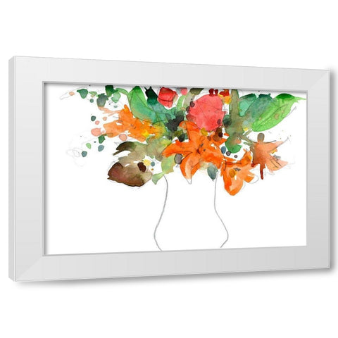 Expressive Bouquet I White Modern Wood Framed Art Print by Dixon, Samuel