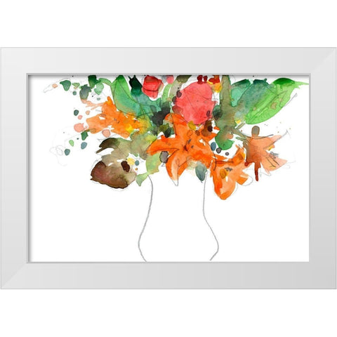 Expressive Bouquet I White Modern Wood Framed Art Print by Dixon, Samuel