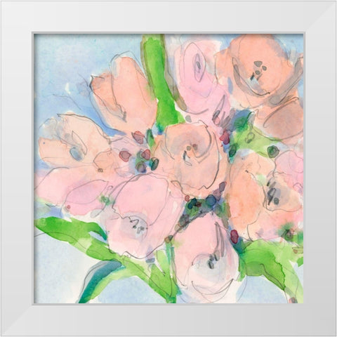 Tulip Bouquet I White Modern Wood Framed Art Print by Dixon, Samuel