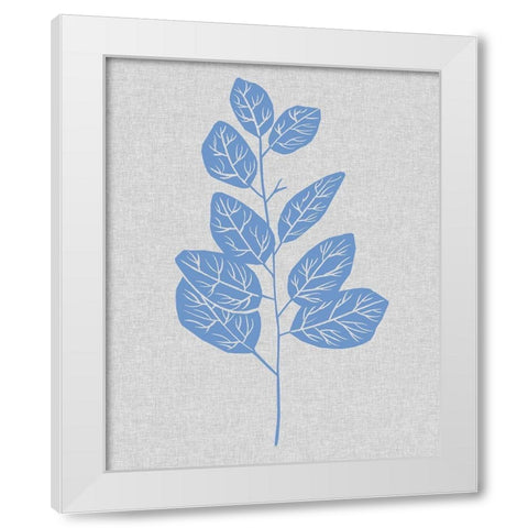 Blue Stem I White Modern Wood Framed Art Print by Wang, Melissa