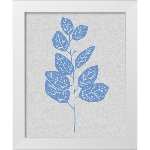 Blue Stem I White Modern Wood Framed Art Print by Wang, Melissa