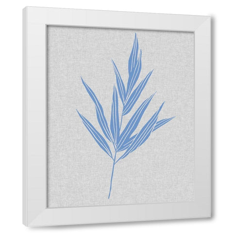 Blue Stem II White Modern Wood Framed Art Print by Wang, Melissa