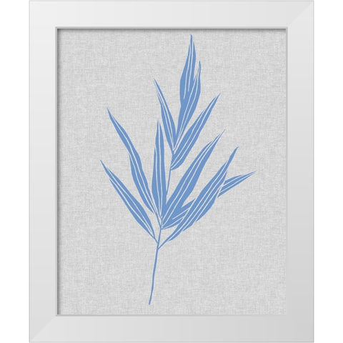 Blue Stem II White Modern Wood Framed Art Print by Wang, Melissa