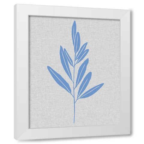 Blue Stem III White Modern Wood Framed Art Print by Wang, Melissa