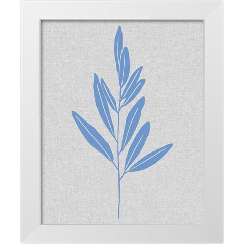 Blue Stem III White Modern Wood Framed Art Print by Wang, Melissa