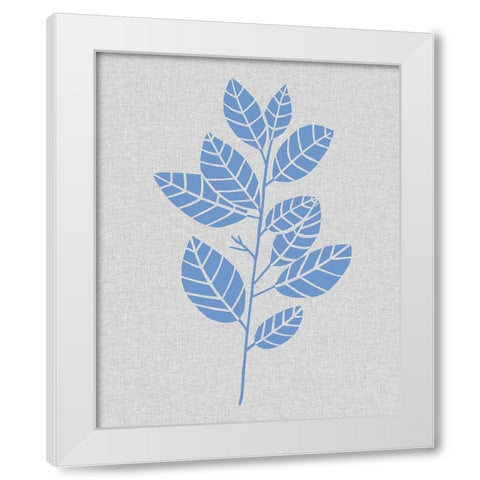 Blue Stem IV White Modern Wood Framed Art Print by Wang, Melissa