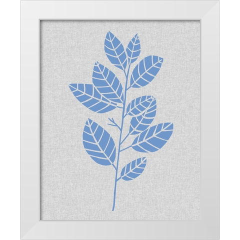 Blue Stem IV White Modern Wood Framed Art Print by Wang, Melissa