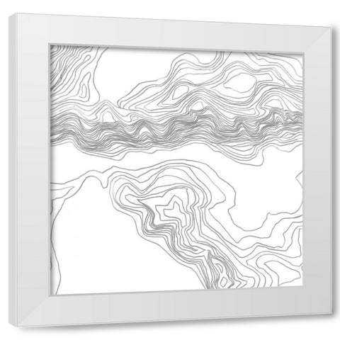 Topography Contour II White Modern Wood Framed Art Print by Vess, June Erica