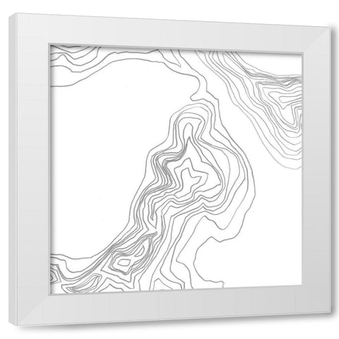 Topography Contour III White Modern Wood Framed Art Print by Vess, June Erica