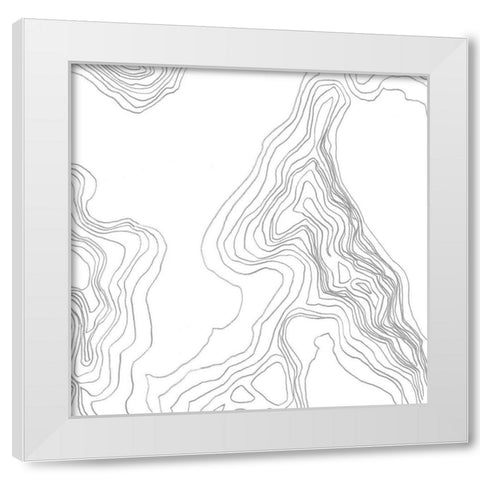 Topography Contour IV White Modern Wood Framed Art Print by Vess, June Erica