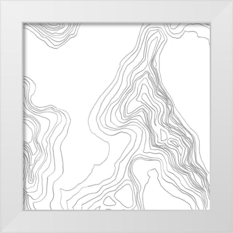 Topography Contour IV White Modern Wood Framed Art Print by Vess, June Erica