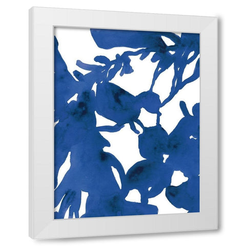 Azure Silhouette II White Modern Wood Framed Art Print by Vess, June Erica