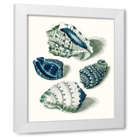 Celadon Shells I White Modern Wood Framed Art Print by Vision Studio