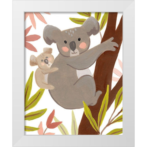 Koala-ty Time III White Modern Wood Framed Art Print by Vess, June Erica
