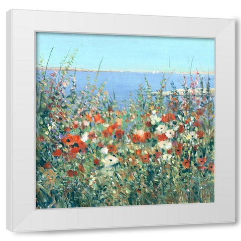 Seaside Garden I White Modern Wood Framed Art Print by OToole, Tim