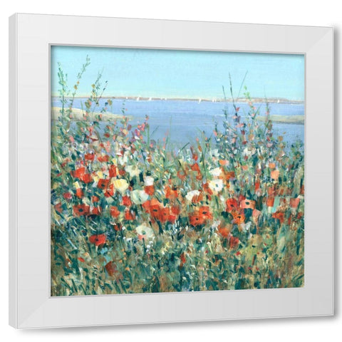 Seaside Garden II White Modern Wood Framed Art Print by OToole, Tim