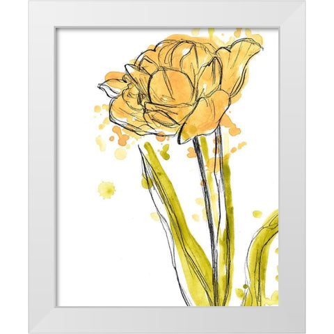 Spring Contours I White Modern Wood Framed Art Print by Vess, June Erica