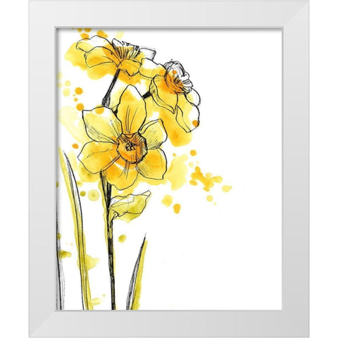 Spring Contours III White Modern Wood Framed Art Print by Vess, June Erica