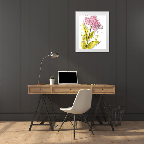 Spring Contours V White Modern Wood Framed Art Print by Vess, June Erica