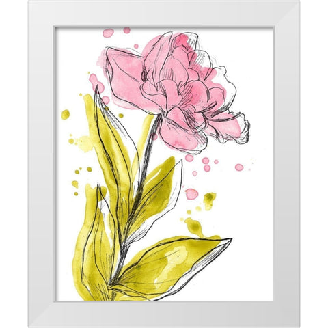 Spring Contours V White Modern Wood Framed Art Print by Vess, June Erica