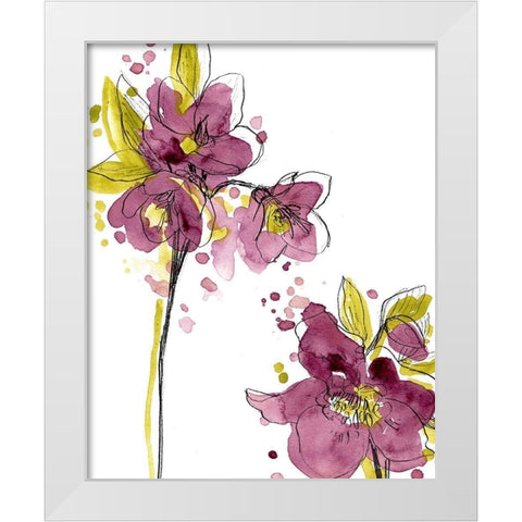 Spring Contours VI White Modern Wood Framed Art Print by Vess, June Erica