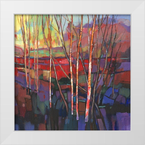 Patchwork Trees I White Modern Wood Framed Art Print by OToole, Tim