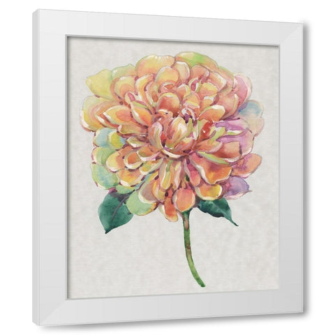 Multicolor Floral I White Modern Wood Framed Art Print by OToole, Tim