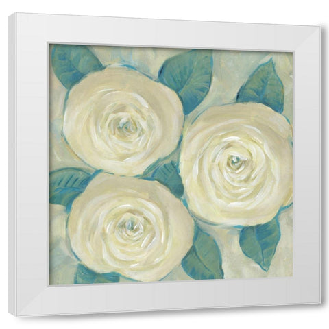 Roses in Bloom I White Modern Wood Framed Art Print by OToole, Tim