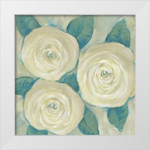 Roses in Bloom I White Modern Wood Framed Art Print by OToole, Tim