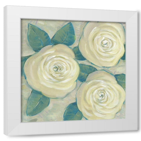 Roses in Bloom II White Modern Wood Framed Art Print by OToole, Tim