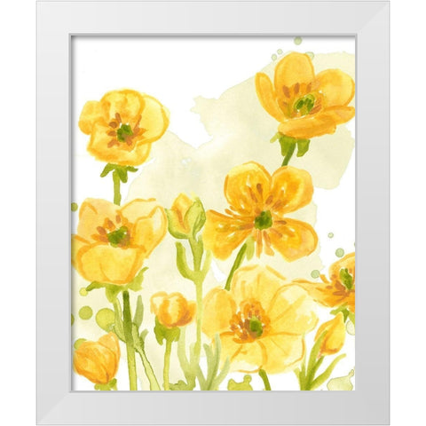 Sunshine Meadow I White Modern Wood Framed Art Print by Vess, June Erica