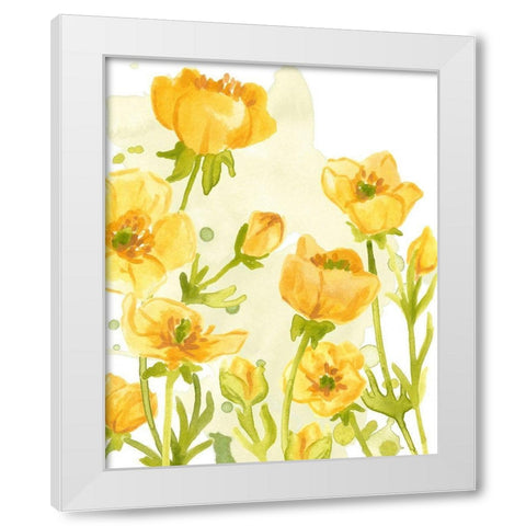 Sunshine Meadow II White Modern Wood Framed Art Print by Vess, June Erica