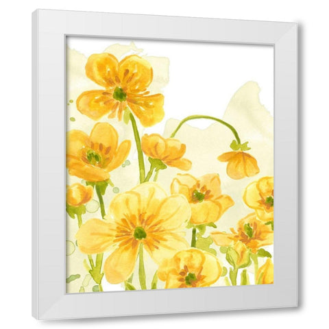 Sunshine Meadow III White Modern Wood Framed Art Print by Vess, June Erica