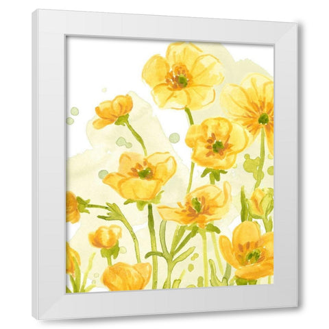 Sunshine Meadow IV White Modern Wood Framed Art Print by Vess, June Erica