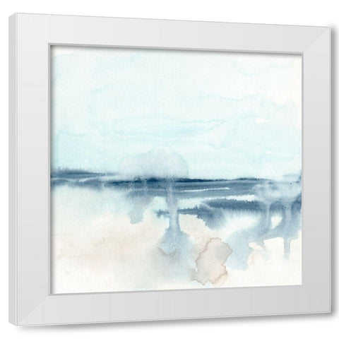Marshline Impression I White Modern Wood Framed Art Print by Vess, June Erica