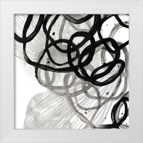 Cellular Journey V White Modern Wood Framed Art Print by Vess, June Erica