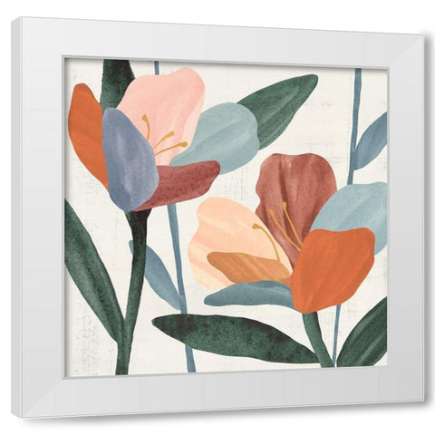 Azalea Joining I White Modern Wood Framed Art Print by Warren, Annie