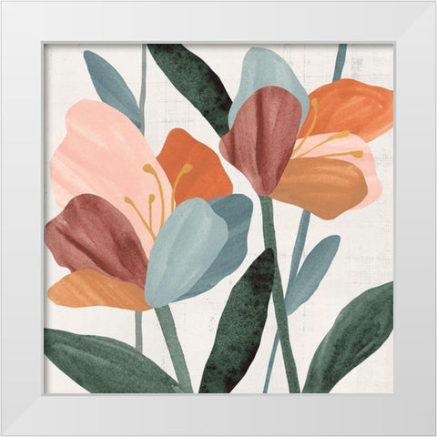 Azalea Joining II White Modern Wood Framed Art Print by Warren, Annie