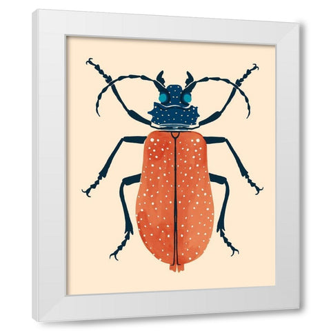 Beetle Bug III White Modern Wood Framed Art Print by Barnes, Victoria