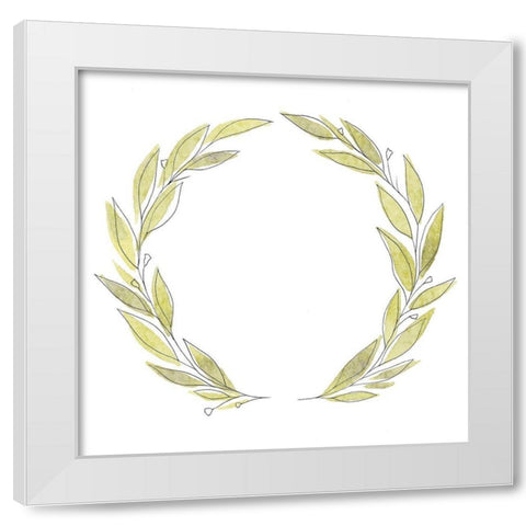 Wreath Simplicity II White Modern Wood Framed Art Print by Warren, Annie
