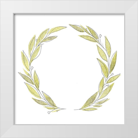 Wreath Simplicity II White Modern Wood Framed Art Print by Warren, Annie