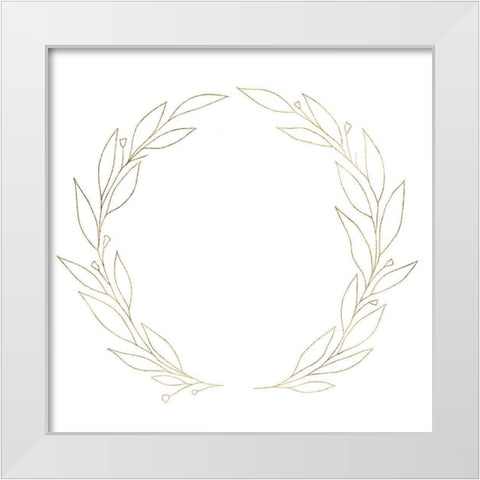 Wreath in Gold I White Modern Wood Framed Art Print by Warren, Annie