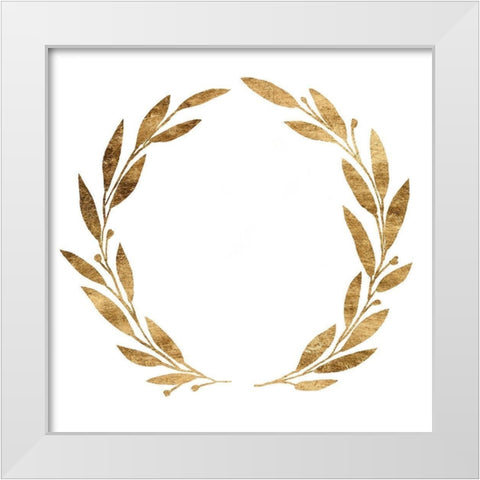 Wreath in Gold III White Modern Wood Framed Art Print by Warren, Annie