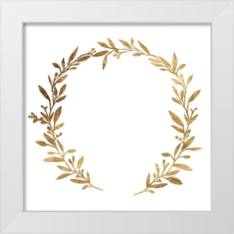 Wreath in Gold IV White Modern Wood Framed Art Print by Warren, Annie
